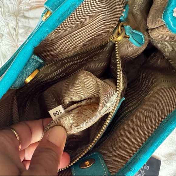 Prada Tan and Blue Women's Bag - Picture 6 of 13